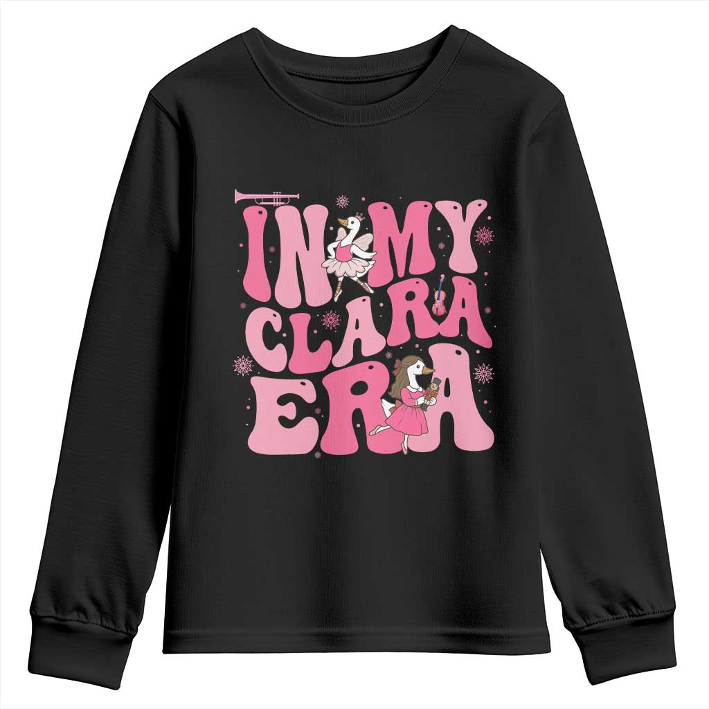 Nutcracker Goose Ballet Youth Sweatshirt In My Clara Era TS14 Black Print Your Wear