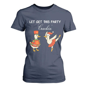Funny Nutcracker Goose Christmas T Shirt For Women Let Get This Party Crackin TS14 Navy Print Your Wear