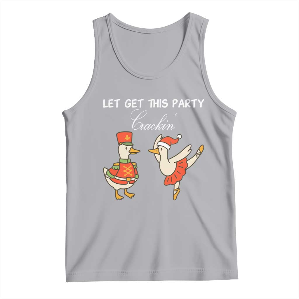 Funny Nutcracker Goose Christmas Tank Top Let Get This Party Crackin TS14 Athletic Heather Print Your Wear