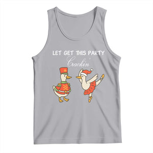 Funny Nutcracker Goose Christmas Tank Top Let Get This Party Crackin TS14 Athletic Heather Print Your Wear