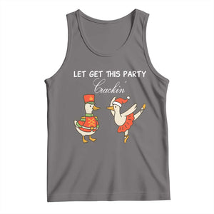 Funny Nutcracker Goose Christmas Tank Top Let Get This Party Crackin TS14 Deep Heather Print Your Wear