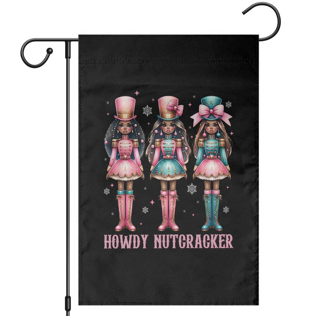 Howdy Nutcracker Cowgirl Christmas Western Country Garden Flag TS14 Black Print Your Wear