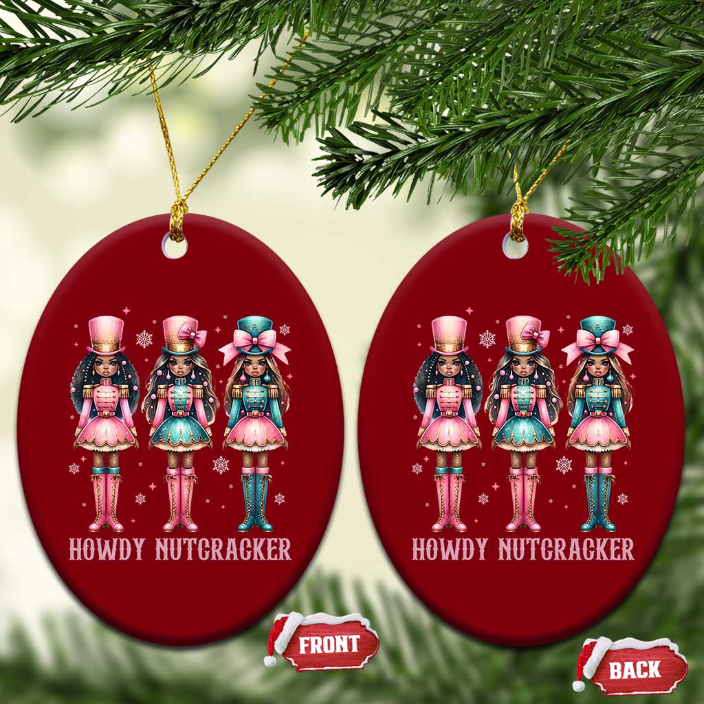 Howdy Nutcracker Cowgirl Christmas Western Country Ceramic Ornament TS14 Print Your Wear