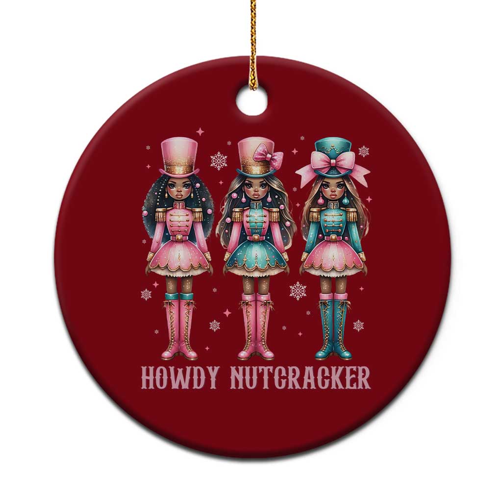 Howdy Nutcracker Cowgirl Christmas Western Country Ceramic Ornament TS14 1pc Red Print Your Wear