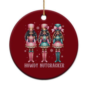 Howdy Nutcracker Cowgirl Christmas Western Country Ceramic Ornament TS14 1pc Red Print Your Wear