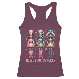 Howdy Nutcracker Cowgirl Christmas Western Country Racerback Tank Top TS14 Maroon Print Your Wear