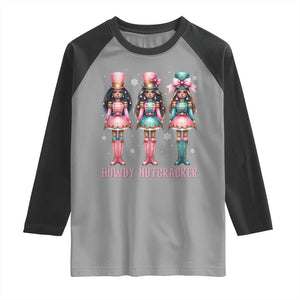 Howdy Nutcracker Cowgirl Christmas Western Country Raglan Shirt TS14 Sport Gray Black Print Your Wear
