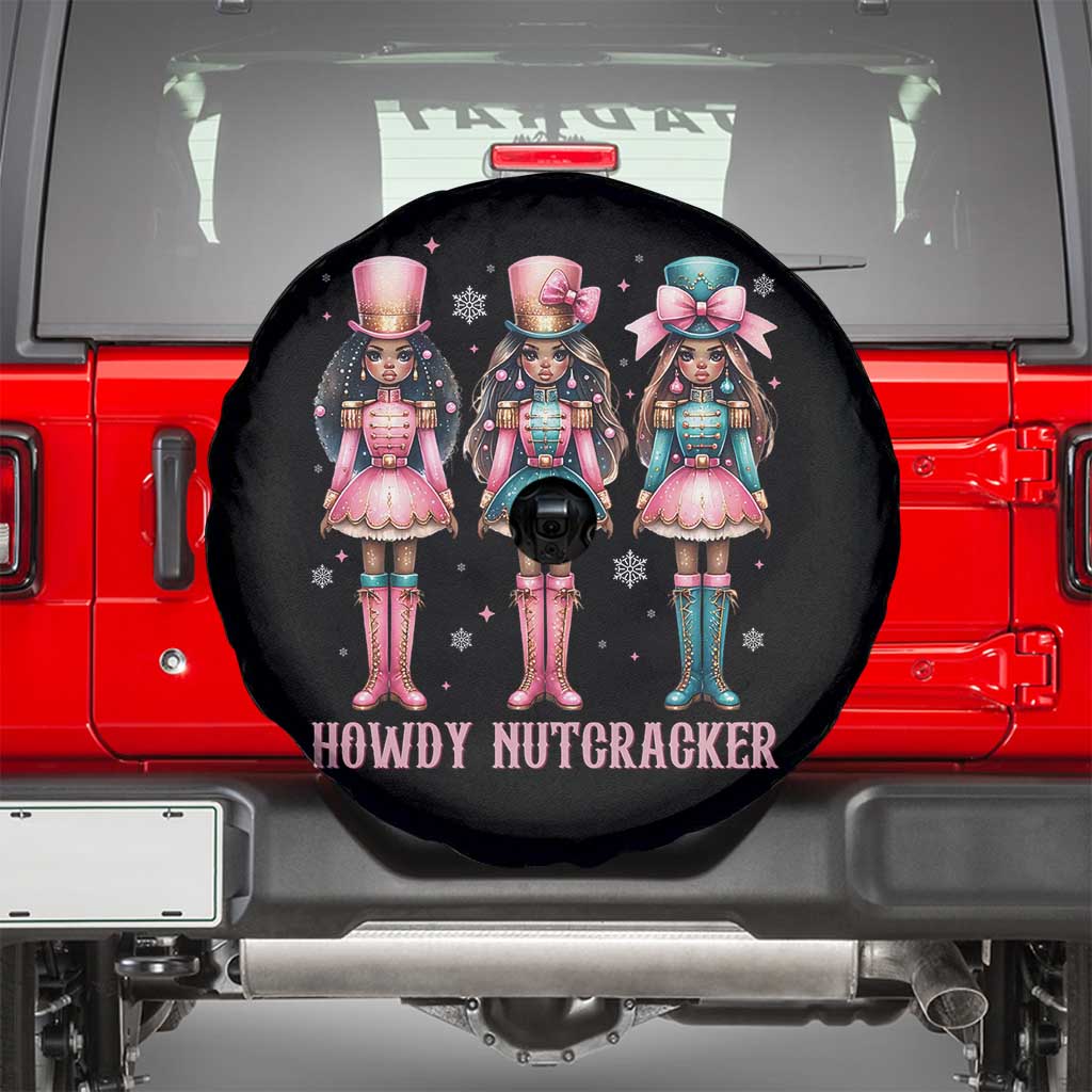 Howdy Nutcracker Cowgirl Christmas Western Country Spare Tire Cover TS14 Black Print Your Wear