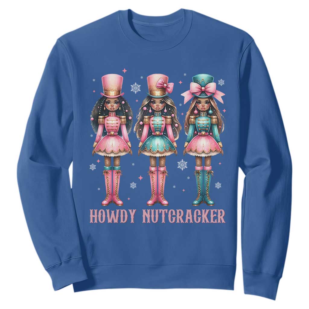 Howdy Nutcracker Cowgirl Christmas Western Country Sweatshirt TS14 Royal Blue Print Your Wear