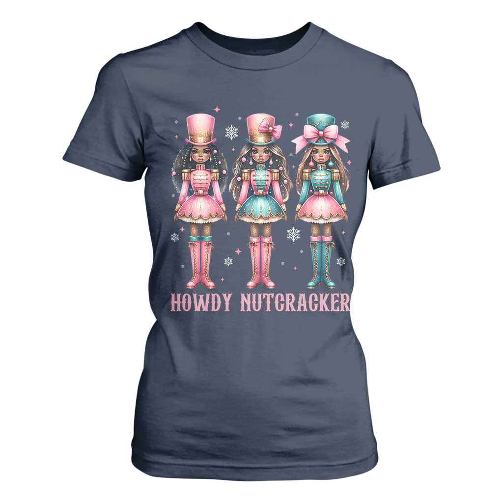 Howdy Nutcracker Cowgirl Christmas Western Country T Shirt For Women TS14 Navy Print Your Wear