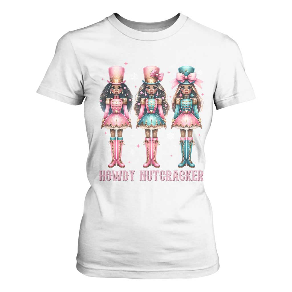 Howdy Nutcracker Cowgirl Christmas Western Country T Shirt For Women TS14 White Print Your Wear