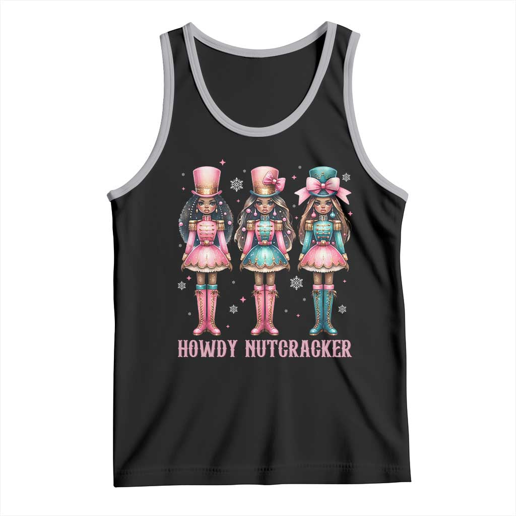 Howdy Nutcracker Cowgirl Christmas Western Country Tank Top TS14 Black Athletic Heather Print Your Wear