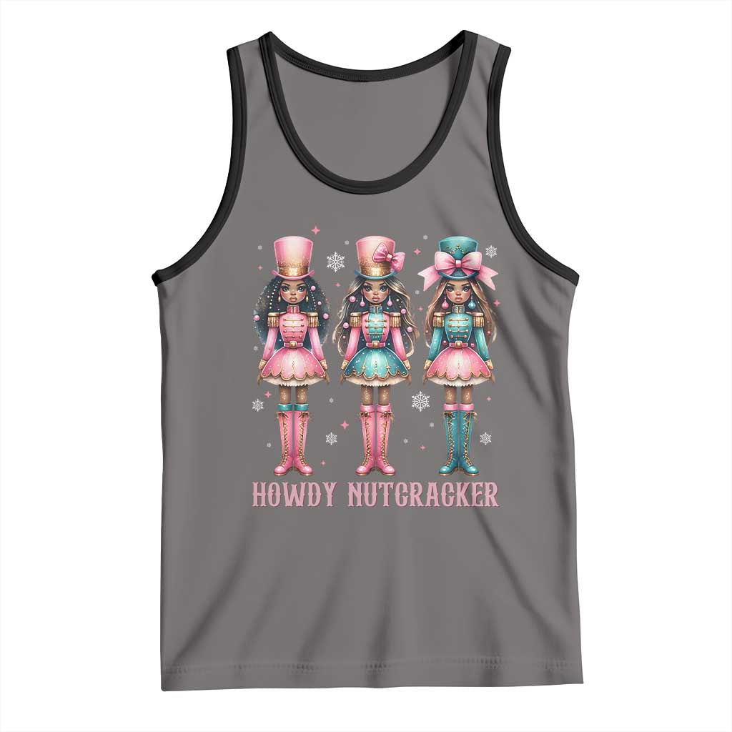 Howdy Nutcracker Cowgirl Christmas Western Country Tank Top TS14 Deep Heather Black Print Your Wear