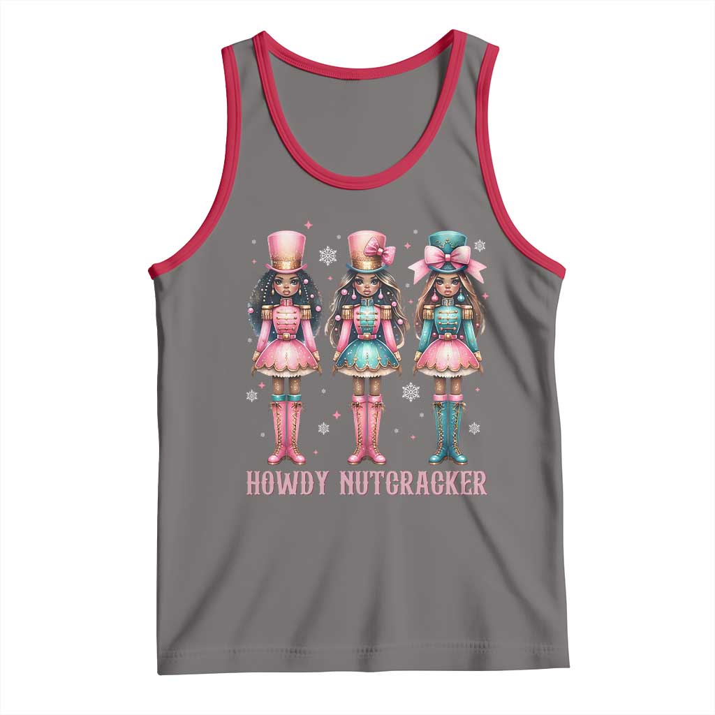 Howdy Nutcracker Cowgirl Christmas Western Country Tank Top TS14 Deep Heather Red Print Your Wear