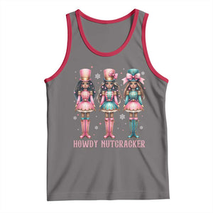 Howdy Nutcracker Cowgirl Christmas Western Country Tank Top TS14 Deep Heather Red Print Your Wear