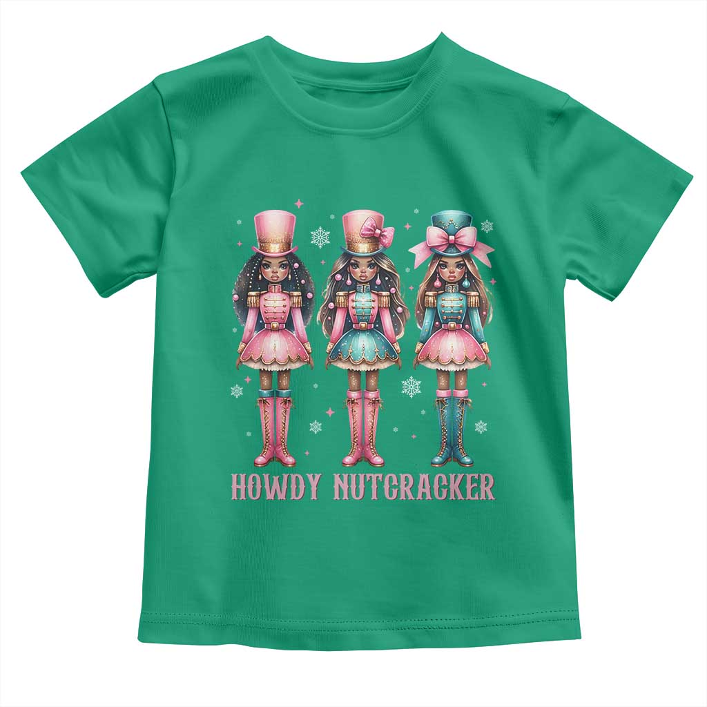 Howdy Nutcracker Cowgirl Christmas Western Country Toddler T Shirt TS14 Irish Green Print Your Wear