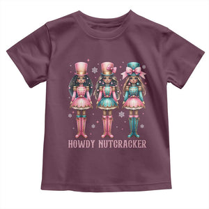 Howdy Nutcracker Cowgirl Christmas Western Country Toddler T Shirt TS14 Maroon Print Your Wear