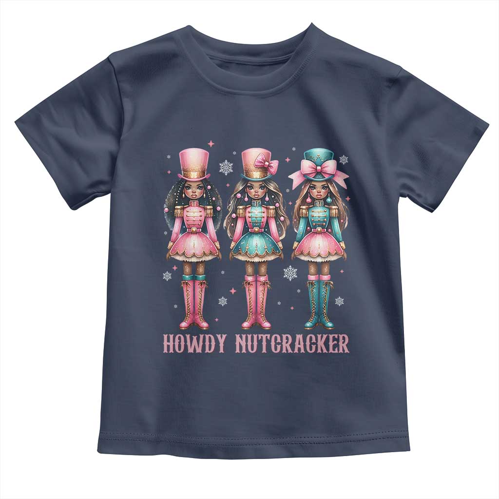 Howdy Nutcracker Cowgirl Christmas Western Country Toddler T Shirt TS14 Navy Print Your Wear