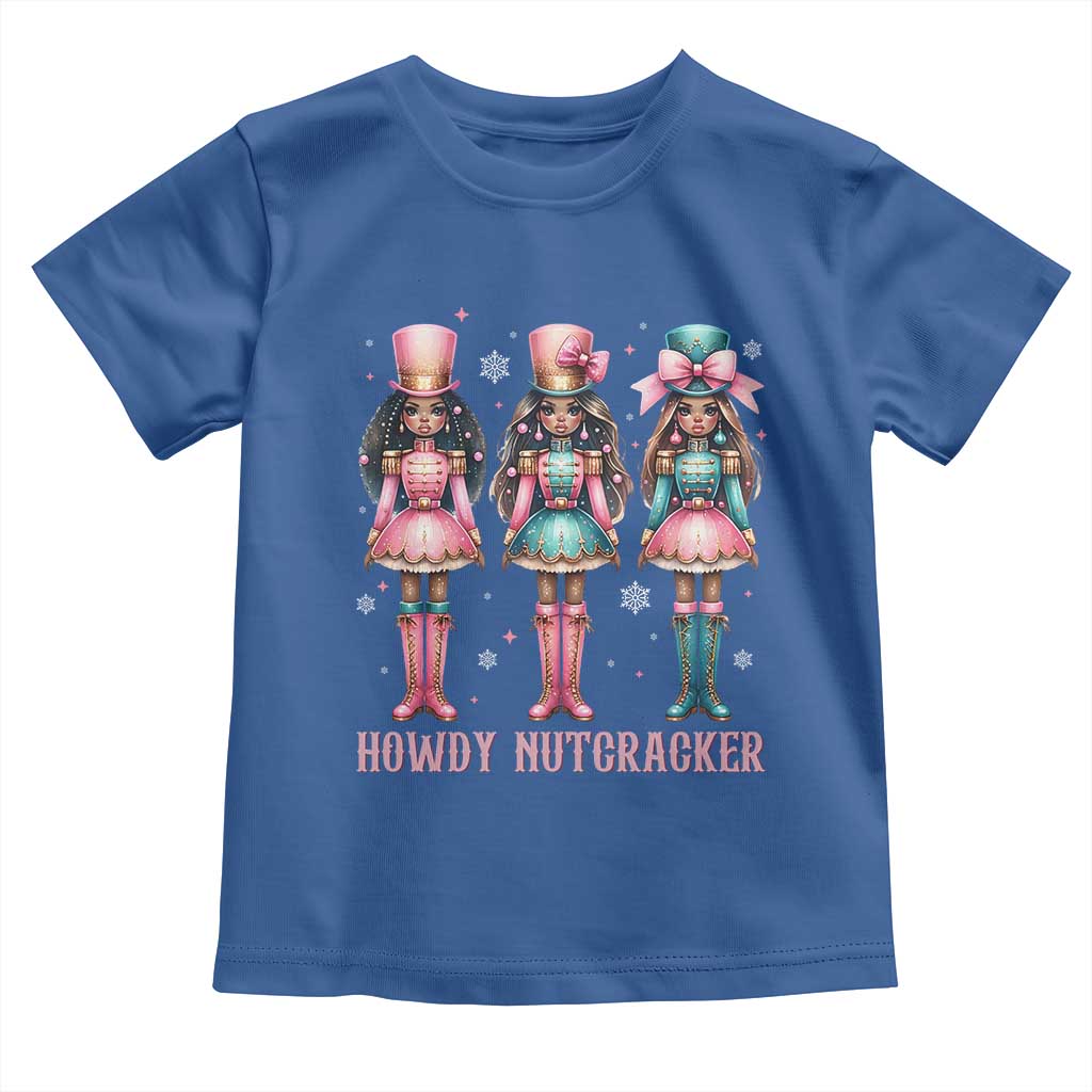 Howdy Nutcracker Cowgirl Christmas Western Country Toddler T Shirt TS14 Royal Blue Print Your Wear