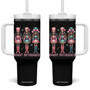 Howdy Nutcracker Cowgirl Christmas Western Country Tumbler With Handle TS14 One Size: 40 oz Black Print Your Wear