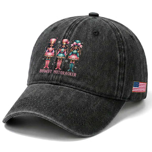 Howdy Nutcracker Cowgirl Christmas Western Country Washed Cotton Baseball Cap TS14 Print Your Wear