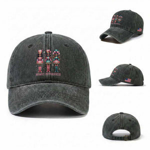 Howdy Nutcracker Cowgirl Christmas Western Country Washed Cotton Baseball Cap TS14 Washed Cap Universal Fit Dark Green Print Your Wear