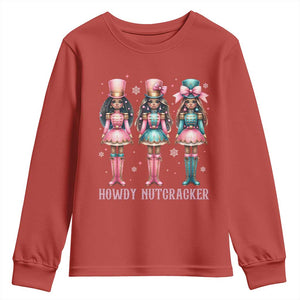 Howdy Nutcracker Cowgirl Christmas Western Country Youth Sweatshirt TS14 Red Print Your Wear