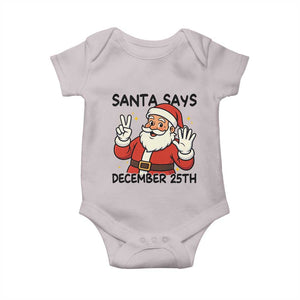 Santa Christmas December 25th Season Baby Onesie TS14 Ice Gray Print Your Wear