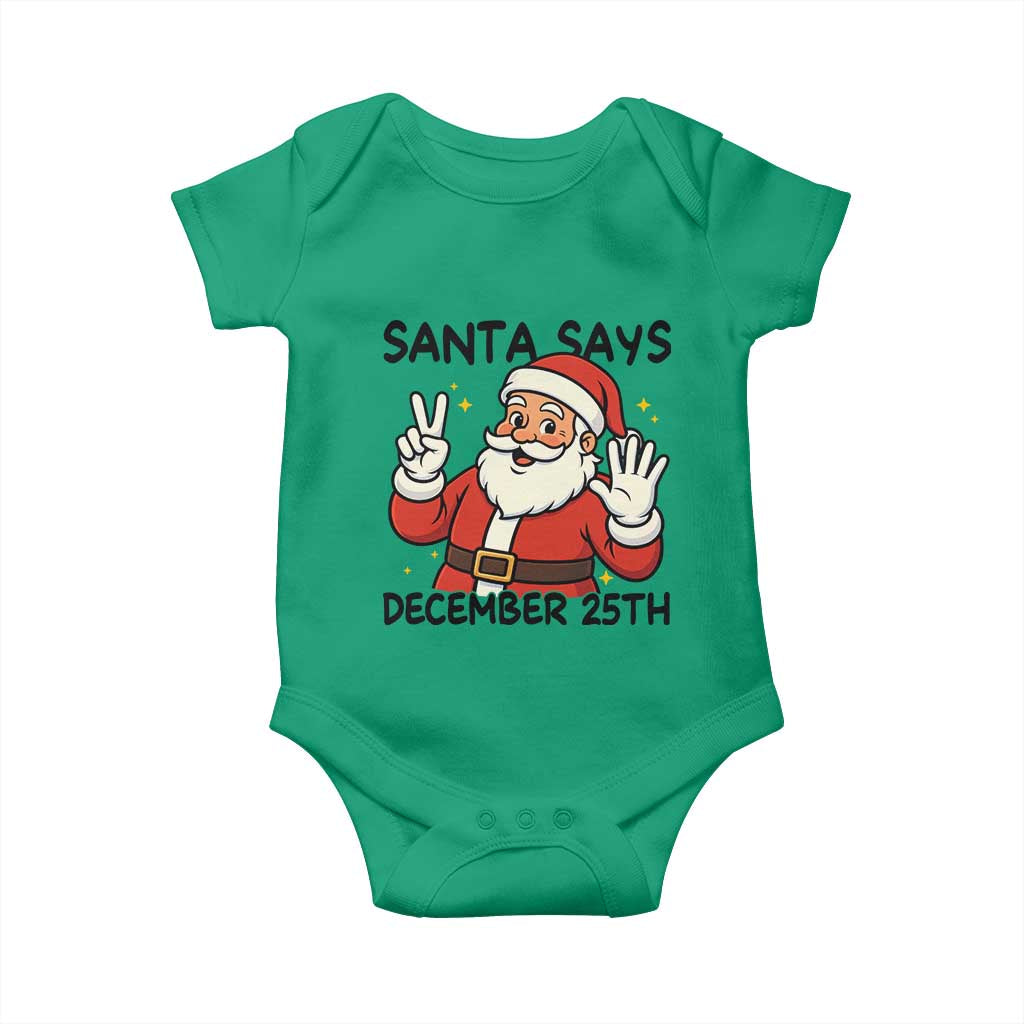 Santa Christmas December 25th Season Baby Onesie TS14 Irish Green Print Your Wear