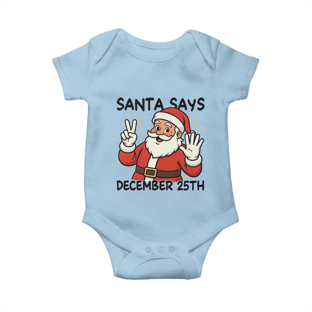 Santa Christmas December 25th Season Baby Onesie TS14 Light Blue Print Your Wear