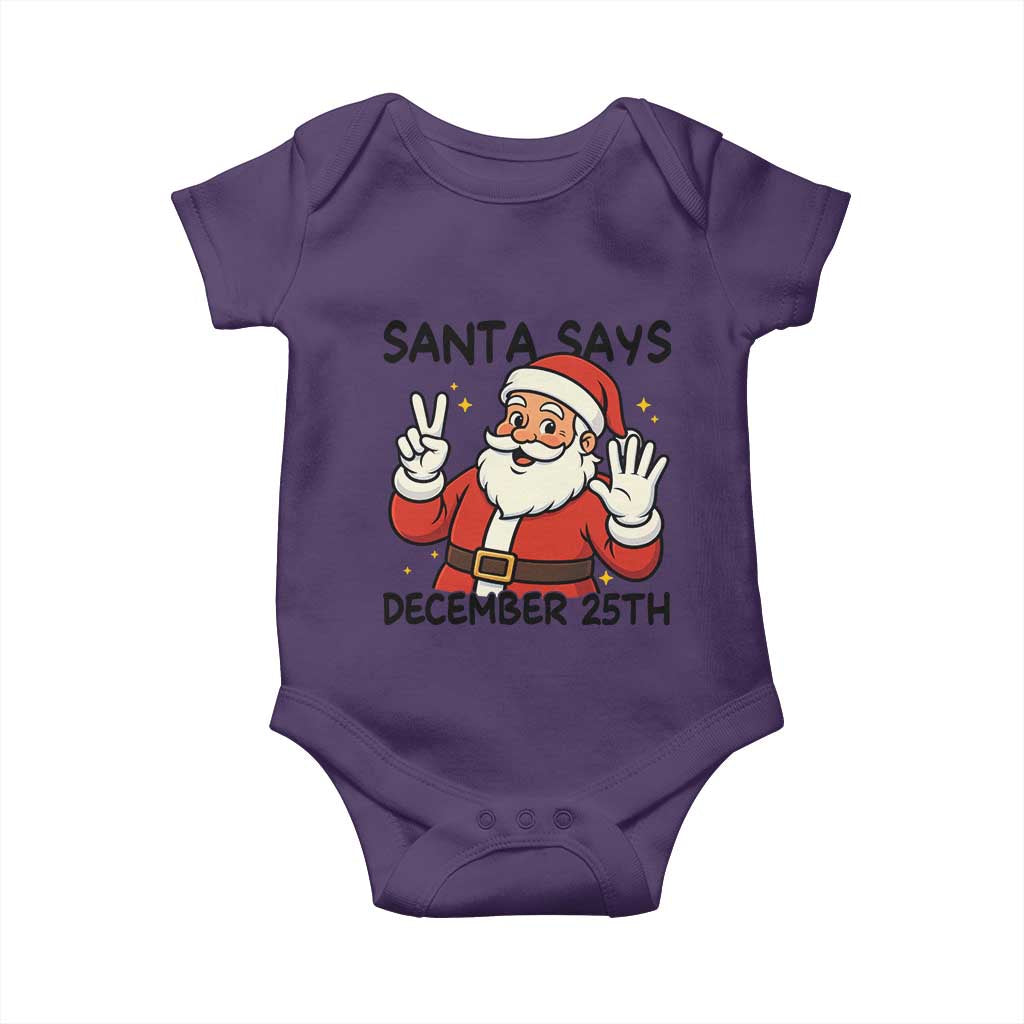 Santa Christmas December 25th Season Baby Onesie TS14 Purple Print Your Wear