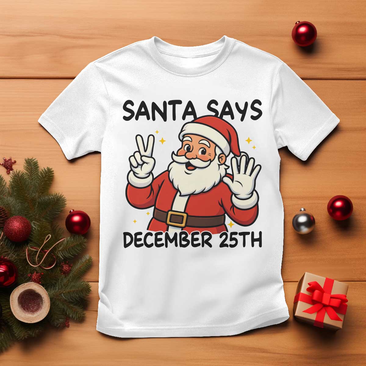 Santa Christmas December 25th Season T Shirt - Print Your Wear