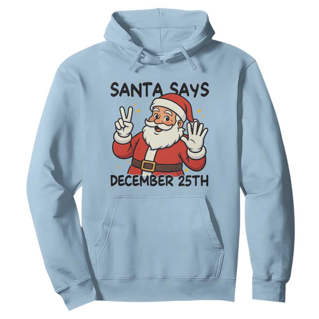 Santa Christmas December 25th Season Hoodie TS14 Light Blue Print Your Wear