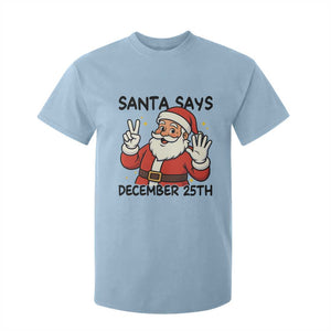 Santa Christmas December 25th Season T Shirt For Kid TS14 Light Blue Print Your Wear