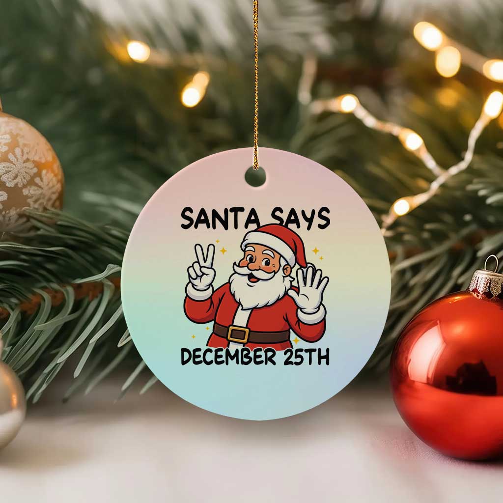 Santa Christmas December 25th Season Ceramic Ornament TS14 1pc Pastel Print Your Wear