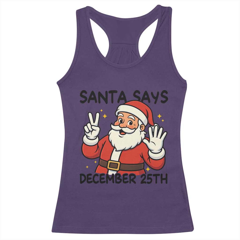 Santa Christmas December 25th Season Racerback Tank Top TS14 Purple Print Your Wear