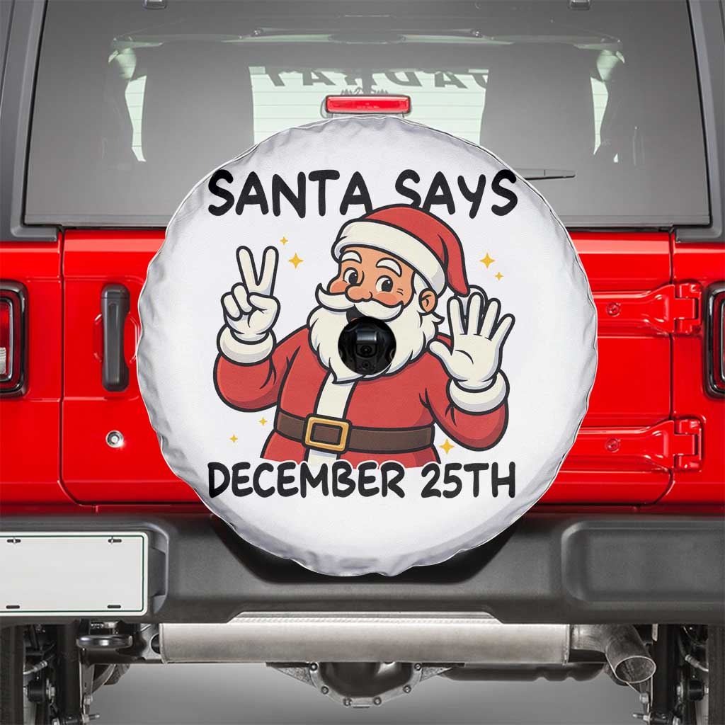 Santa Christmas December 25th Season Spare Tire Cover TS14 White Print Your Wear