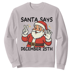 Santa Christmas December 25th Season Sweatshirt TS14 Ice Gray Print Your Wear