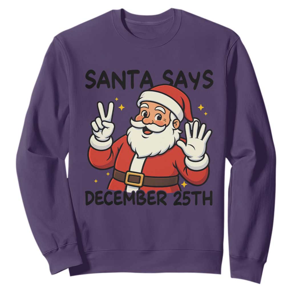 Santa Christmas December 25th Season Sweatshirt TS14 Purple Print Your Wear