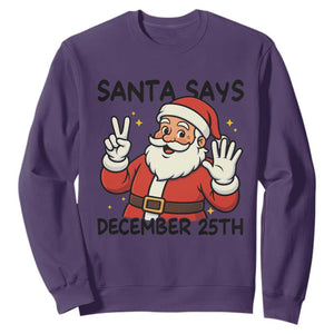 Santa Christmas December 25th Season Sweatshirt TS14 Purple Print Your Wear