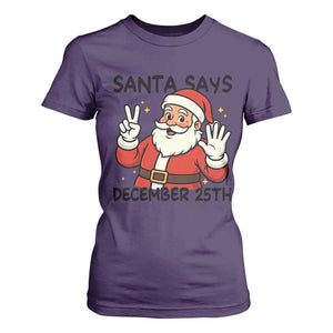 Santa Christmas December 25th Season T Shirt For Women TS14 Purple Print Your Wear