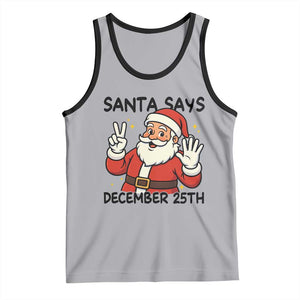Santa Christmas December 25th Season Tank Top TS14 Athletic Heather Black Print Your Wear