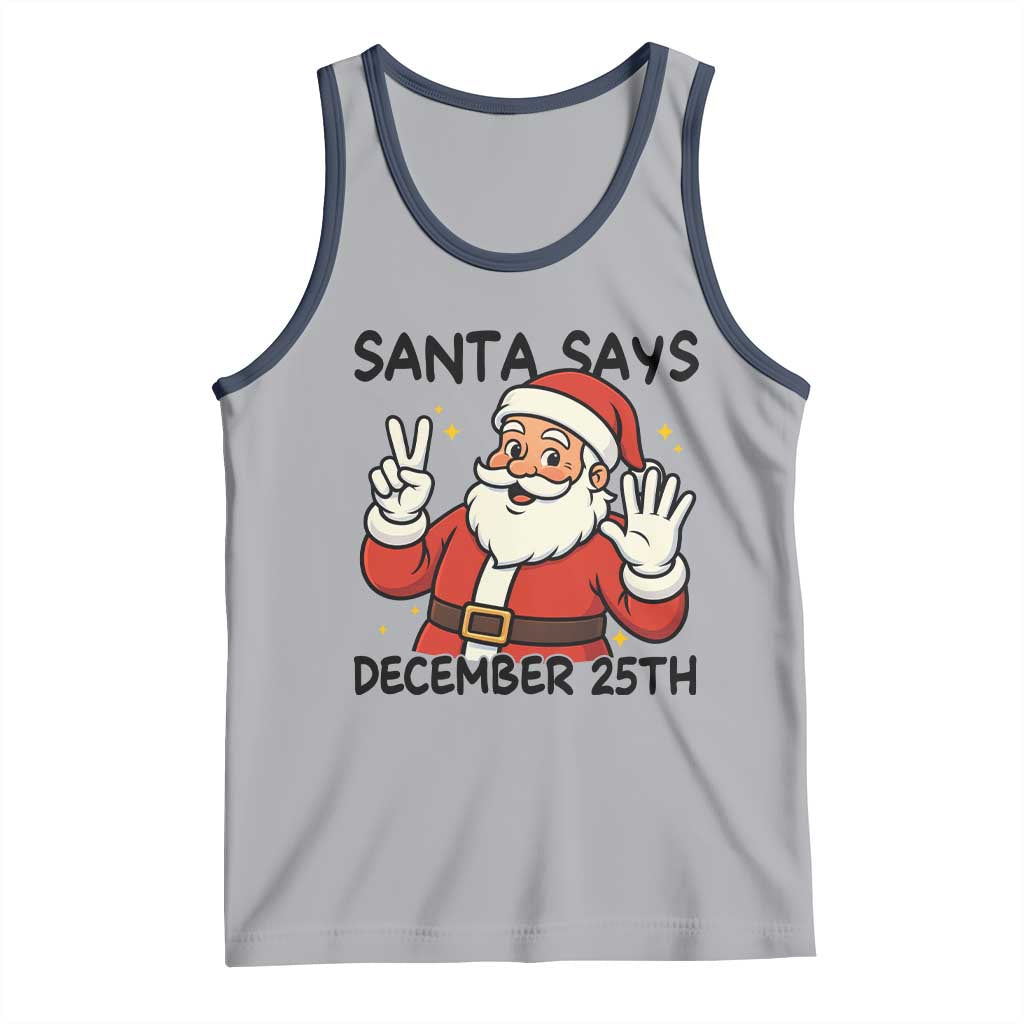 Santa Christmas December 25th Season Tank Top TS14 Athletic Heather Navy Print Your Wear