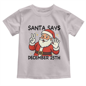 Santa Christmas December 25th Season Toddler T Shirt TS14 Ice Gray Print Your Wear