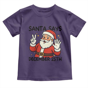 Santa Christmas December 25th Season Toddler T Shirt TS14 Purple Print Your Wear
