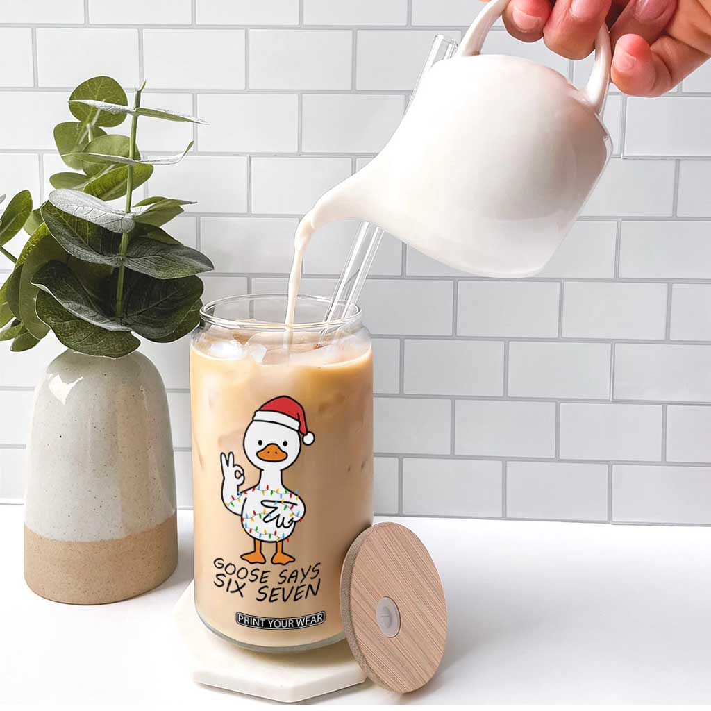67 Six Seven Chirtsmas Meme Glass Can Funny Silly Goose TS14 Print Your Wear