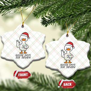67 Six Seven Chirtsmas Meme Ceramic Ornament Funny Silly Goose TS14 Print Your Wear