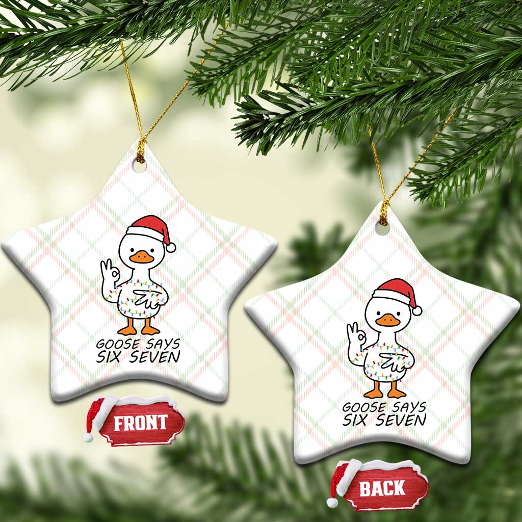 67 Six Seven Chirtsmas Meme Ceramic Ornament Funny Silly Goose TS14 Print Your Wear