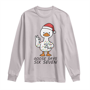 67 Six Seven Chirtsmas Meme Long Sleeve Shirt Funny Silly Goose TS14 Ice Gray Print Your Wear