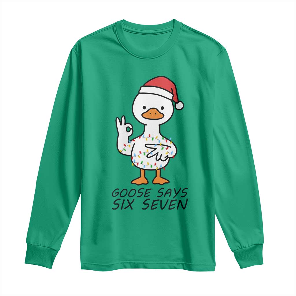 67 Six Seven Chirtsmas Meme Long Sleeve Shirt Funny Silly Goose TS14 Irish Green Print Your Wear